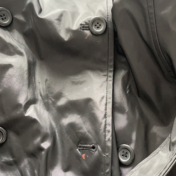Black Vinyl M Women’s Raincoat - Picture 4 of 4